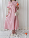 （ V Pleated Dress 裙身顯瘦車褶設計日常連身裙/ DS9631 （black sold out)