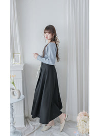 Belt Skirt 簡潔腰帶修腰大A字裙（附送腰帶）/ SK8911
