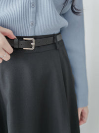 Belt Skirt 簡潔腰帶修腰大A字裙（附送腰帶）/ SK8911