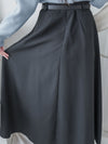 Belt Skirt 簡潔腰帶修腰大A字裙（附送腰帶）/ SK8911