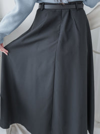 Belt Skirt 簡潔腰帶修腰大A字裙（附送腰帶）/ SK8911