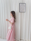 （ V Pleated Dress 裙身顯瘦車褶設計日常連身裙/ DS9631 （black sold out)