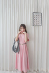 （ V Pleated Dress 裙身顯瘦車褶設計日常連身裙/ DS9631 （black sold out)