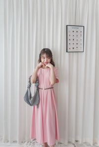 （ V Pleated Dress 裙身顯瘦車褶設計日常連身裙/ DS9631 （black sold out)