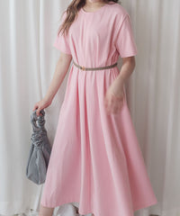 （ V Pleated Dress 裙身顯瘦車褶設計日常連身裙/ DS9631 （black sold out)
