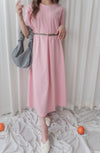 （ V Pleated Dress 裙身顯瘦車褶設計日常連身裙/ DS9631 （black sold out)