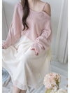 Crop Knit Top 短版斜肩設計吊帶針織/ TP9194