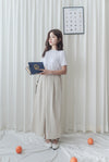 (百搭特別款) Ivory Skirt 簡潔裙形交疊設計口袋半裙/ SK8840
