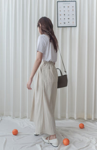 (百搭特別款) Ivory Skirt 簡潔裙形交疊設計口袋半裙/ SK8840