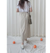(百搭特別款) Ivory Skirt 簡潔裙形交疊設計口袋半裙/ SK8840