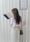 (百搭特別款) Ivory Skirt 簡潔裙形交疊設計口袋半裙/ SK8840