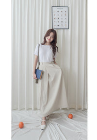 (百搭特別款) Ivory Skirt 簡潔裙形交疊設計口袋半裙/ SK8840