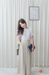 (百搭特別款) Ivory Skirt 簡潔裙形交疊設計口袋半裙/ SK8840