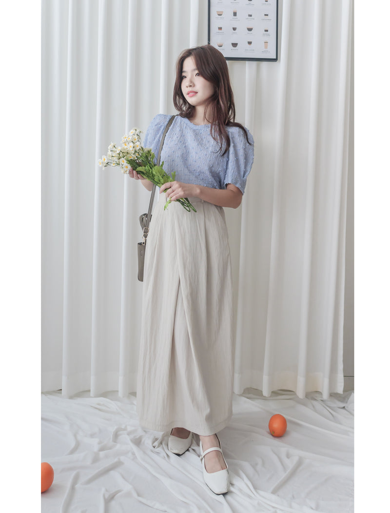 (百搭特別款) Ivory Skirt 簡潔裙形交疊設計口袋半裙/ SK8840