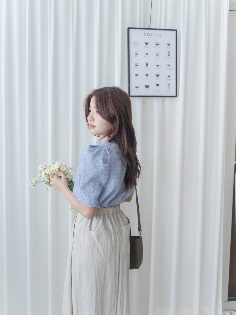 （Special Fabric！) Snow Dot, Blouse 雪花點點布清新減齡上衣/ TP9045