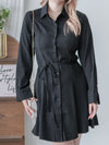 Shirt Dress 修飾線條剪裁修腰A形連身裙/ DS1003