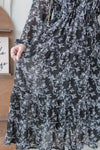 Alice Floral Dress 水彩印花疊V領雪紡層次連身裙/ DS1002 (pre-order white)