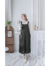 Tweed Vest Dress 十字線棉布寬鬆魚尾吊帶裙/ DS1001 (pre-order white)