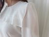 (不透肉雪紡) My ruffle Pearl, Blouse 不透肉雪紡立體荷葉珍珠手袖上衣/ BU9059