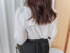 (不透肉雪紡) My ruffle Pearl, Blouse 不透肉雪紡立體荷葉珍珠手袖上衣/ BU9059