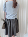 （超百搭顯瘦單品！) Flair, Skirt 長度剛好顯幼腰間皺皺修肚膝上裙/ SK8841