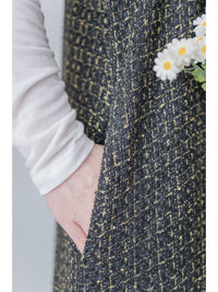 Tweed Vest Dress 十字線棉布寬鬆魚尾吊帶裙/ DS1001 (pre-order white)