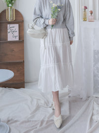 Sweater Elegant OPS 假兩件衛衣X傘裙設計連身裙/ DS1006