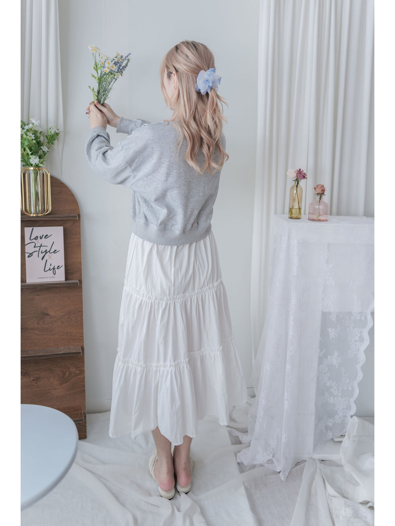 Sweater Elegant OPS 假兩件衛衣X傘裙設計連身裙/ DS1006