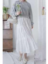 Sweater Elegant OPS 假兩件衛衣X傘裙設計連身裙/ DS1006