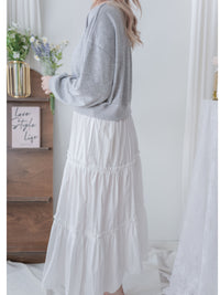 Sweater Elegant OPS 假兩件衛衣X傘裙設計連身裙/ DS1006