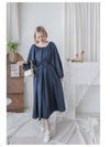 Moonlight Navy Dress 特色鈕扣設計修腰連身裙/ DS1008