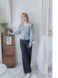 V Collar Knit 雙面V領顯瘦微修腰針織衫/ TP9191