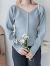 V Collar Knit 雙面V領顯瘦微修腰針織衫/ TP9191