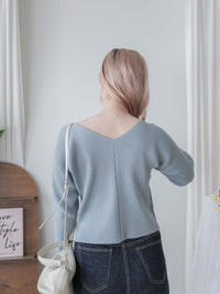 V Collar Knit 雙面V領顯瘦微修腰針織衫/ TP9191