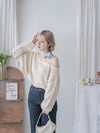 Crop Knit Top 短版斜肩設計吊帶針織/ TP9194