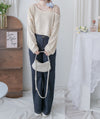Crop Knit Top 短版斜肩設計吊帶針織/ TP9194