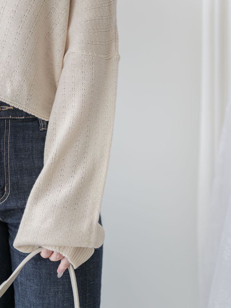 Crop Knit Top 短版斜肩設計吊帶針織/ TP9194