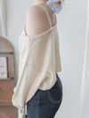 Crop Knit Top 短版斜肩設計吊帶針織/ TP9194
