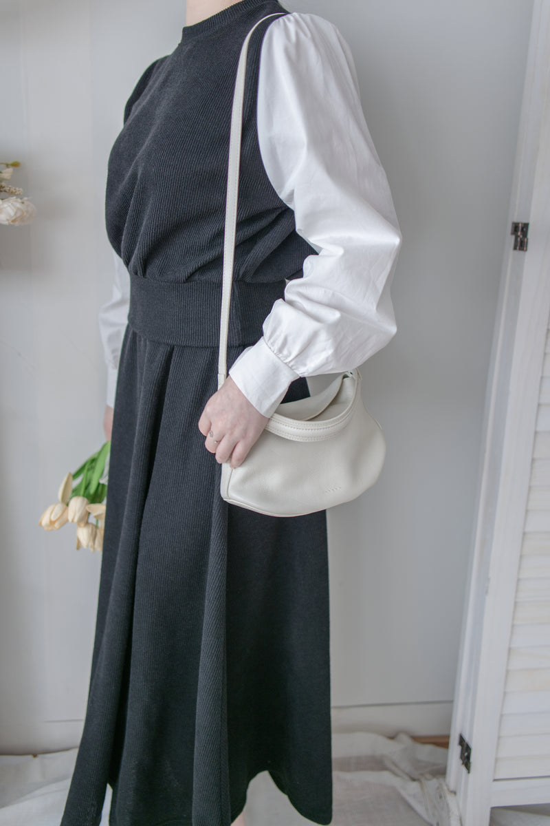 Spliced French Set 恤衫拼針織裙子兩件套/ DS1014