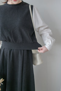 Spliced French Set 恤衫拼針織裙子兩件套/ DS1014