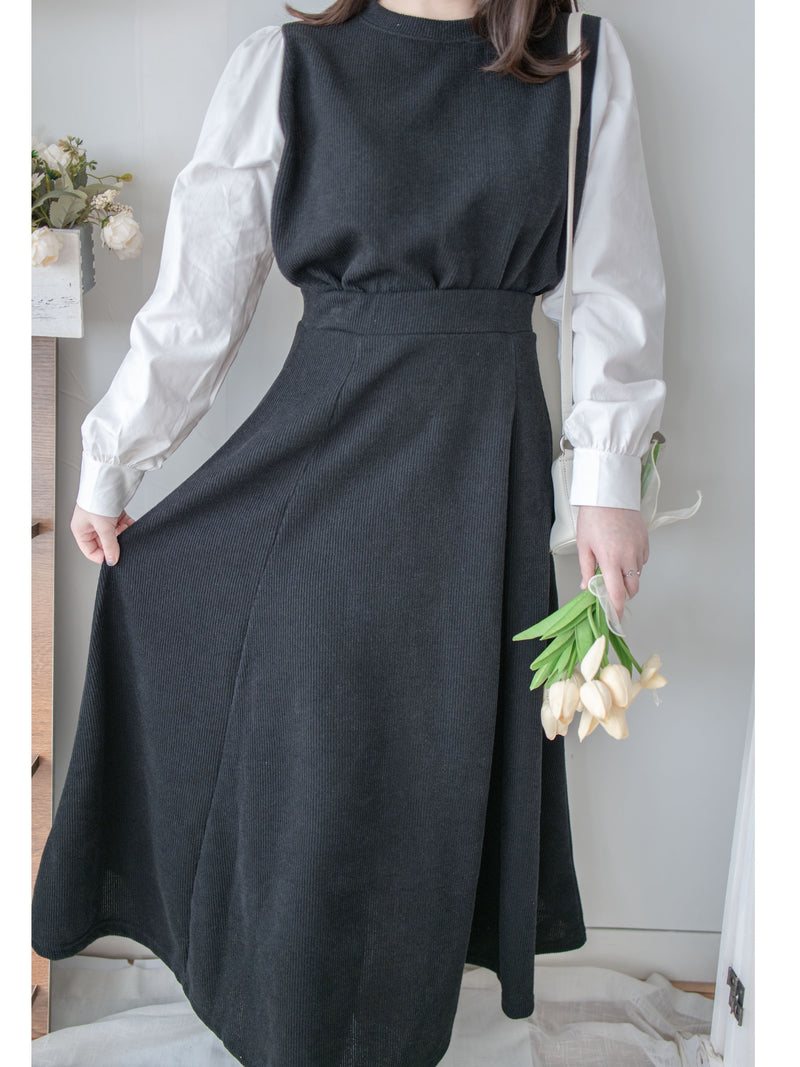 Spliced French Set 恤衫拼針織裙子兩件套/ DS1014