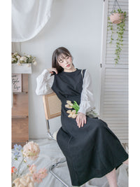 Spliced French Set 恤衫拼針織裙子兩件套/ DS1014