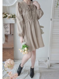 Ribbon Dress 蝴蝶綁帶設計隨性膝上連身裙/ DS1013