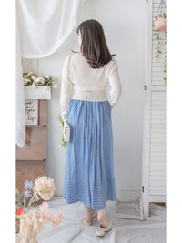 Stripe Dress 完美修肉直條紋口袋傘裙/ SK8912 (不設訂貨 售完即止）