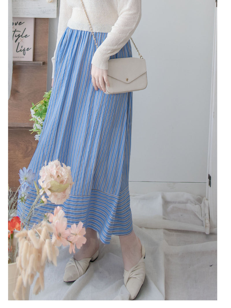 Stripe Dress 完美修肉直條紋口袋傘裙/ SK8912 (不設訂貨 售完即止）