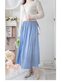 Stripe Dress 完美修肉直條紋口袋傘裙/ SK8912 (不設訂貨 售完即止）