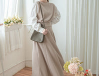 Spliced French Set 恤衫拼針織裙子兩件套/ DS1014