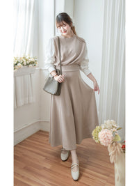 Spliced French Set 恤衫拼針織裙子兩件套/ DS1014