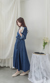 ! 熱賣款式 限量現貨 ✨(有口袋) Denim Pleated Dress 牛仔布隨性口袋前腰下車褶連身裙/ DS9661