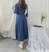 ! 熱賣款式 限量現貨 ✨(有口袋) Denim Pleated Dress 牛仔布隨性口袋前腰下車褶連身裙/ DS9661